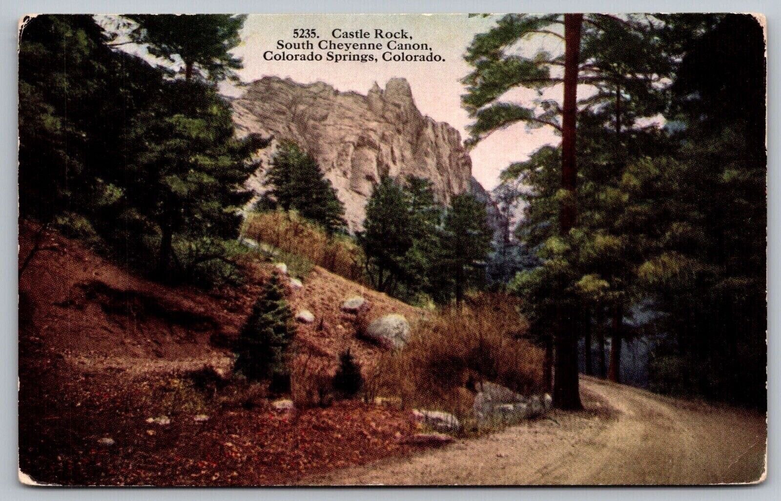 Castle Rock South Cheyenne Canyon Colorado Springs CO Country Road VNG Postcard