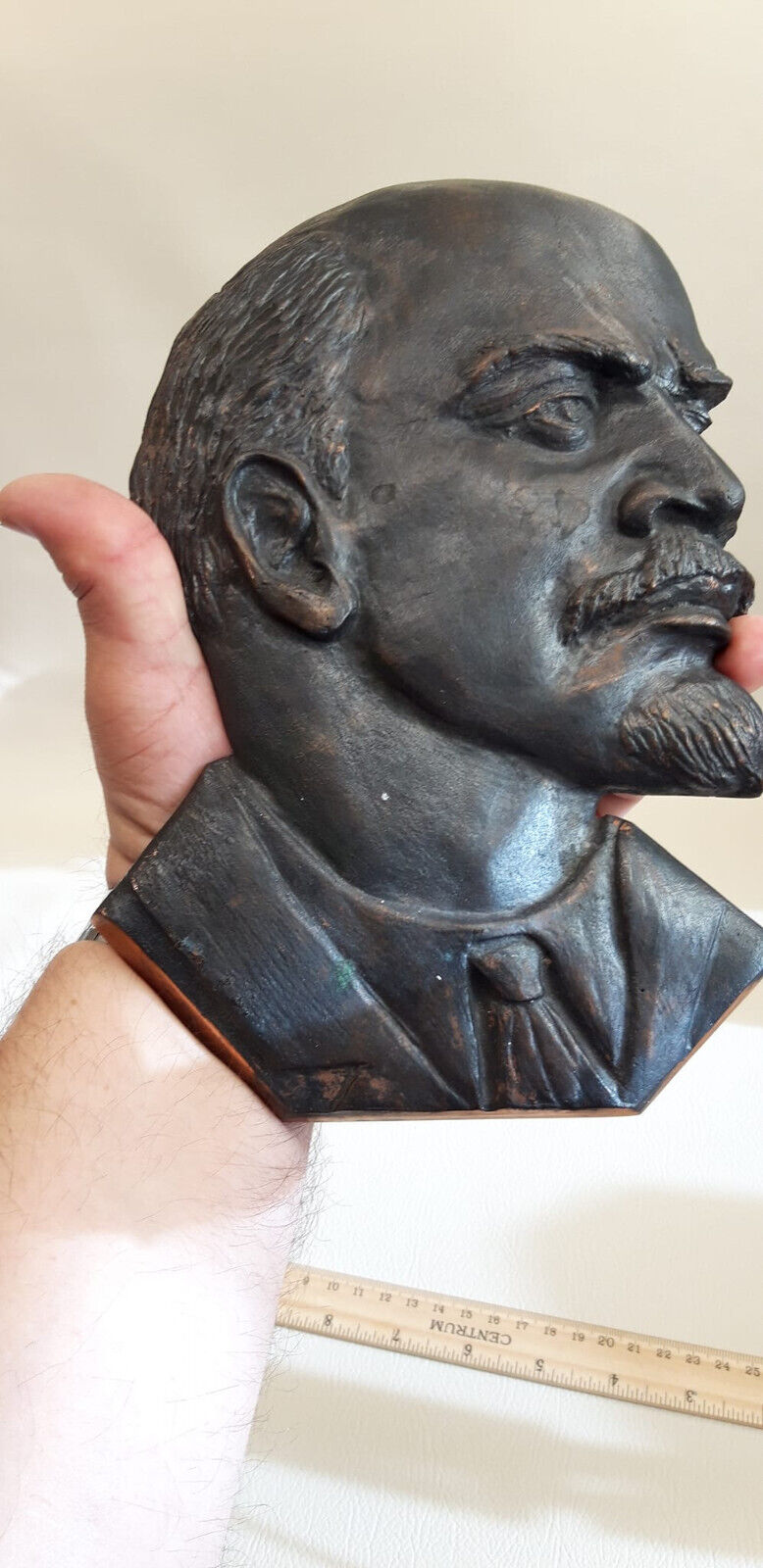 Russian Soviet portrait of Lenin face badge wall ornament bas-relief copper cast