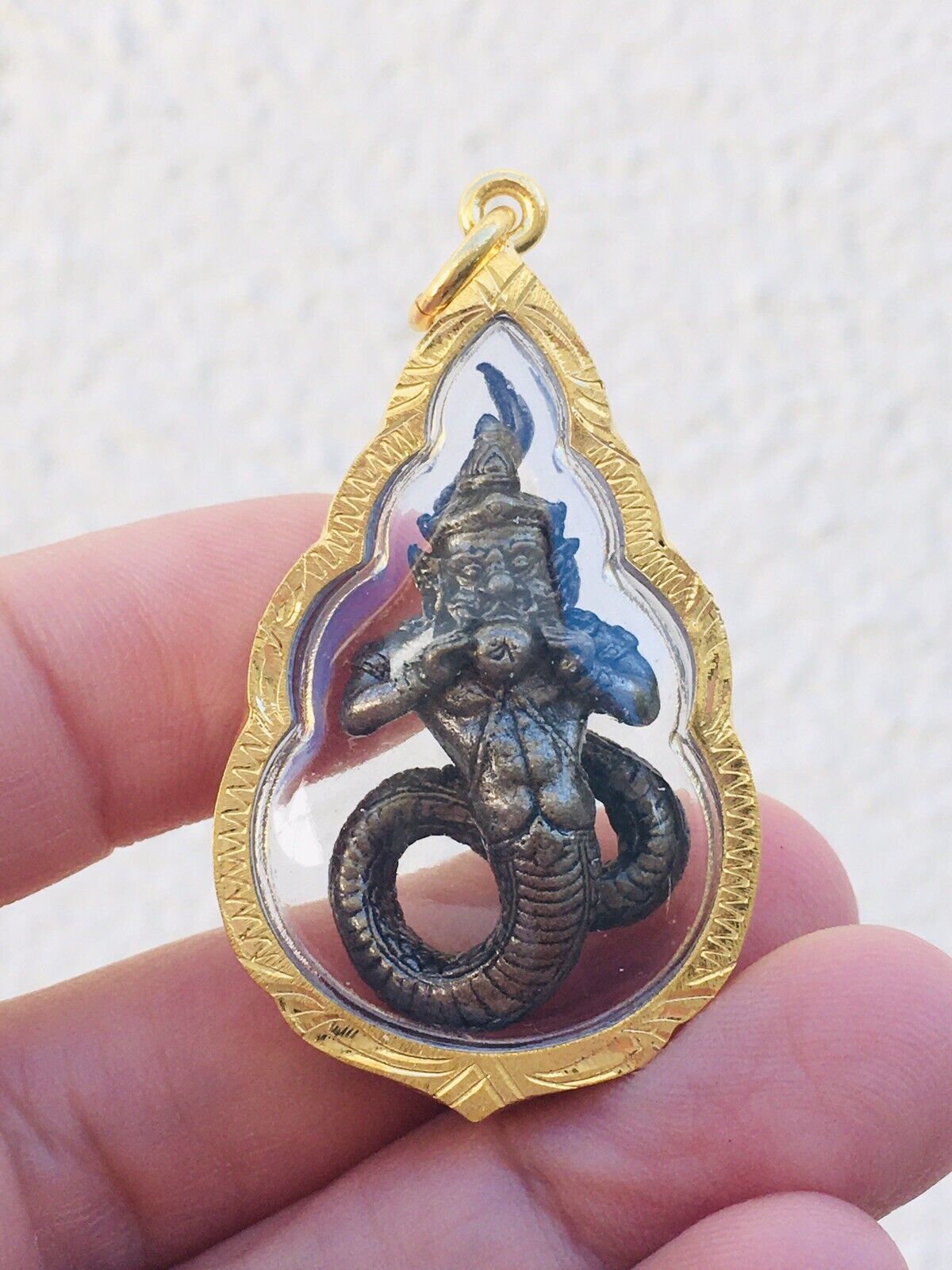 Gorgeous Phra Rahu Om Jan Thai Amulet Charm Love Luck Protection