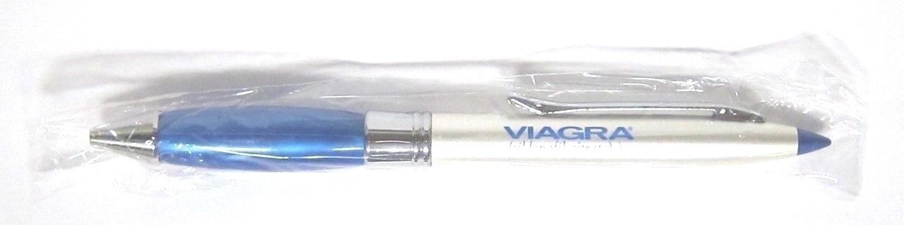 Drug Rep VIAGRA Collectible Heavy Metal Pen with BLUE Marble Design RARE
