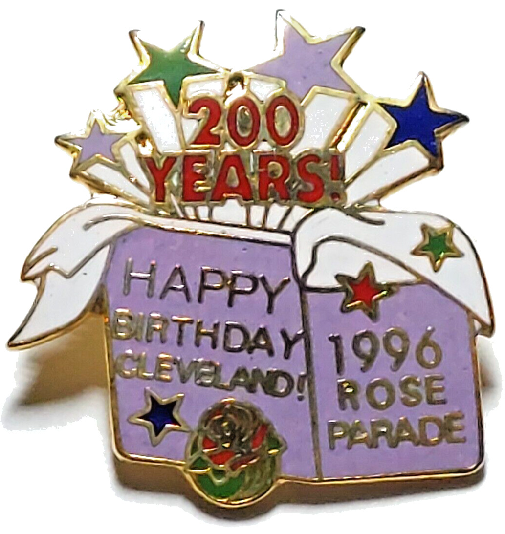 Rose Parade 1996 Happy Birthday Cleveland 200 Years Lapel Pin (082123)