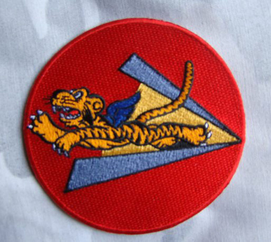 Military US AIR VETERANS JACKET PATCH FORCE FLYING TIGERS LEATHER ROUND PATCH