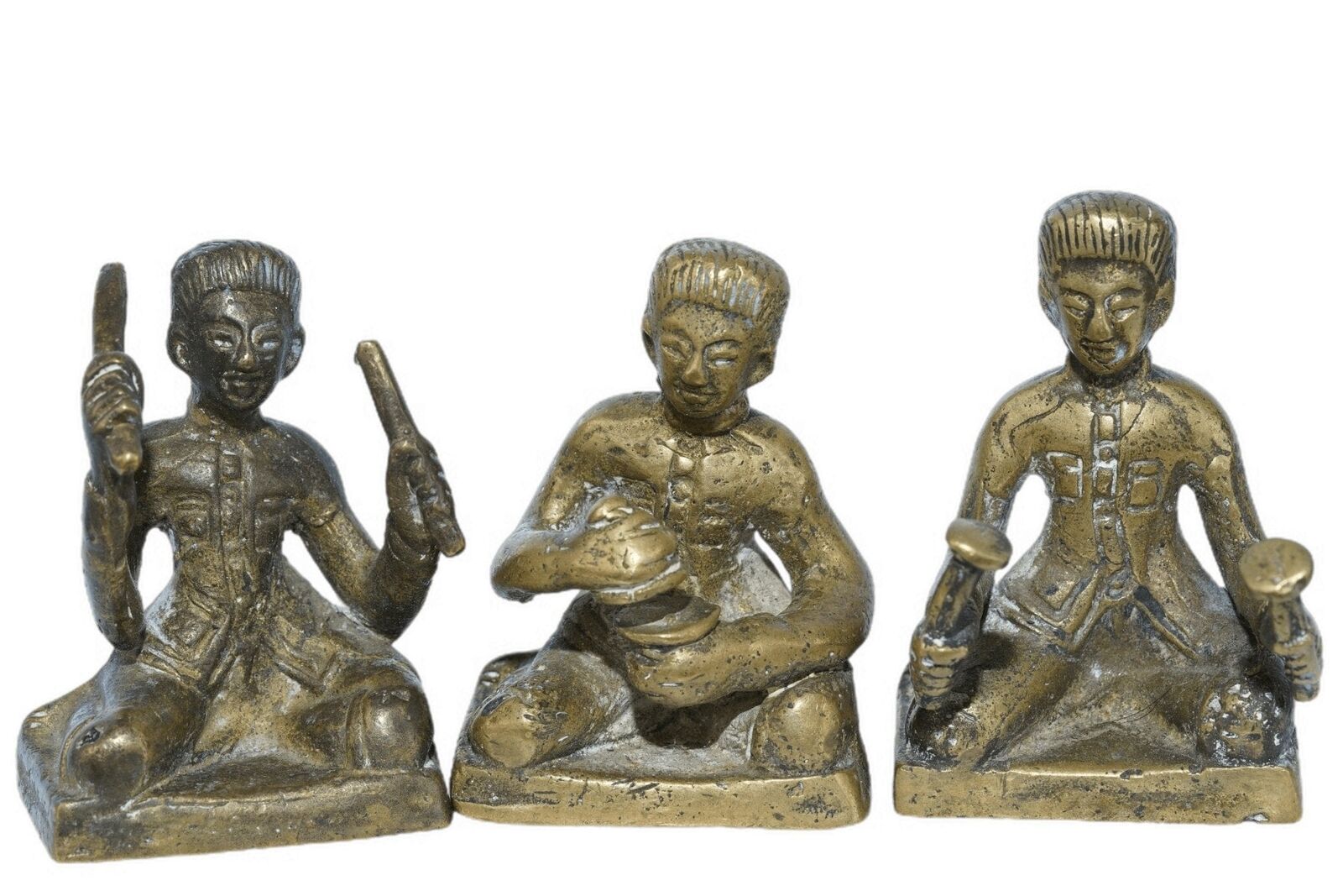 Antique Thai Bronze Miniature Musicians