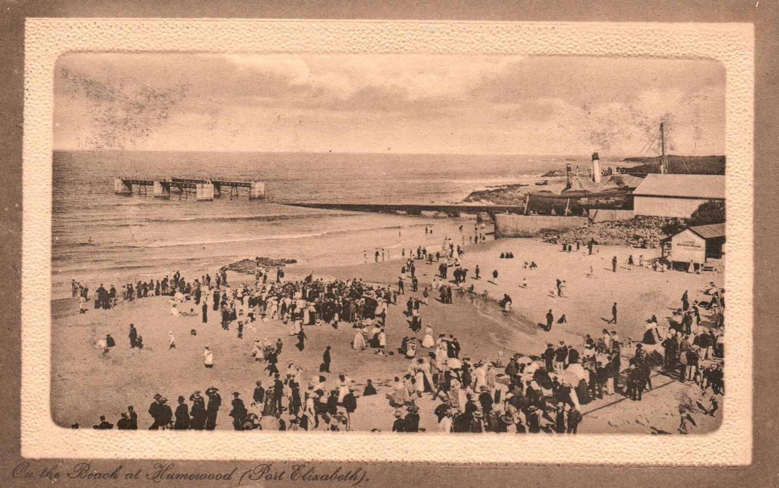 Vintage Postcard Beach Bathing Humewood Port Elizabeth Central News Agency Pub