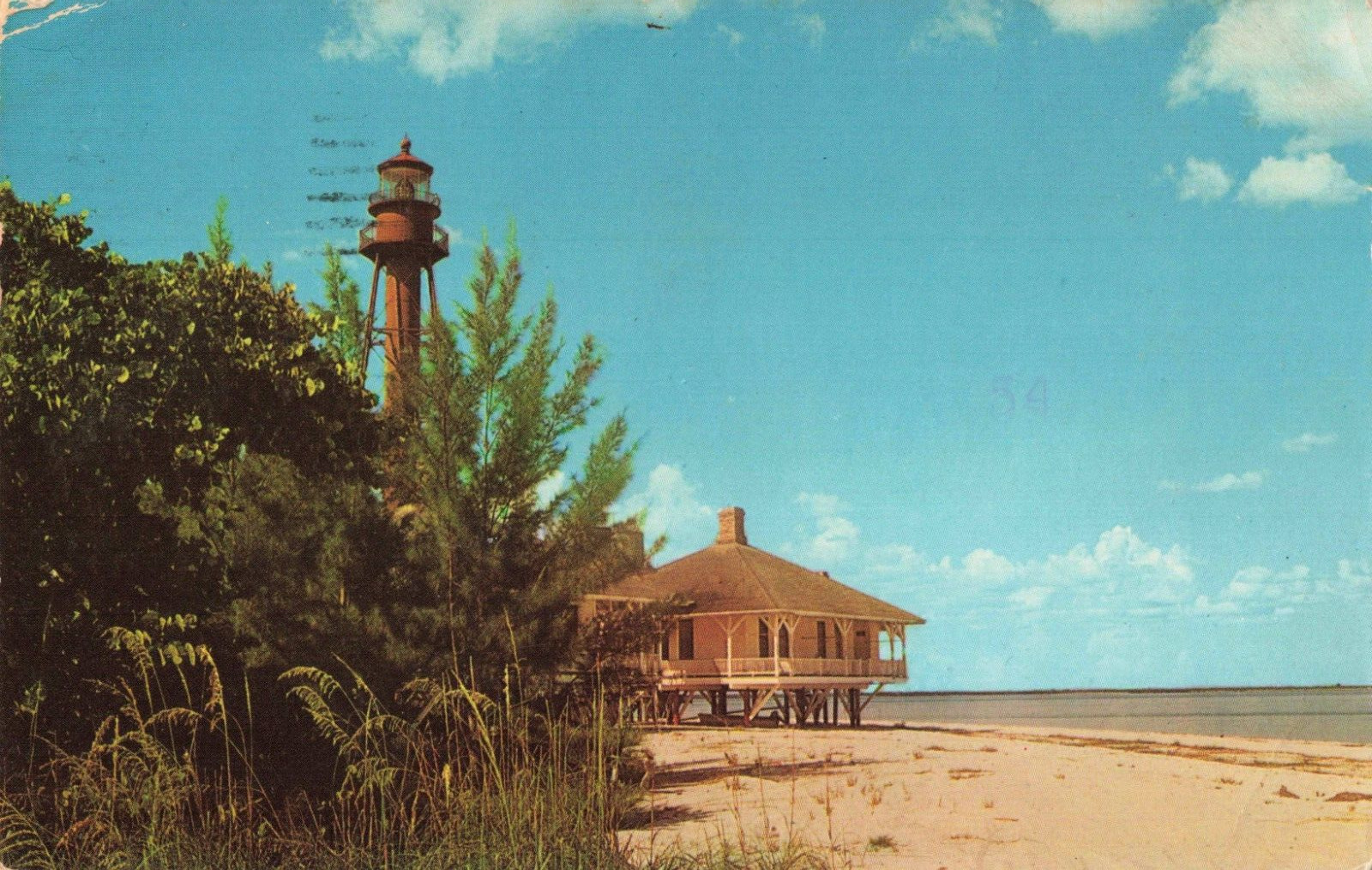 Sanibel Island Florida, Lighthouse Point, Vintage Postcard