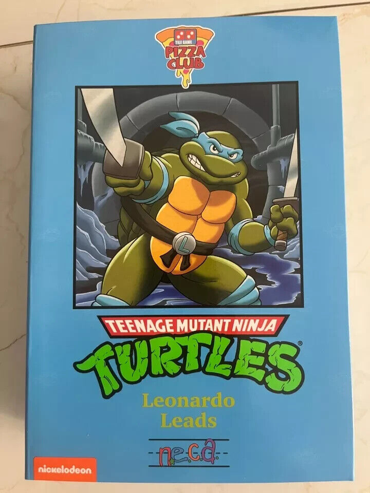 NECA 7”Teenage Mutant Ninja Turtles Pizza Club Turtles 2024 New Brand Leonardo