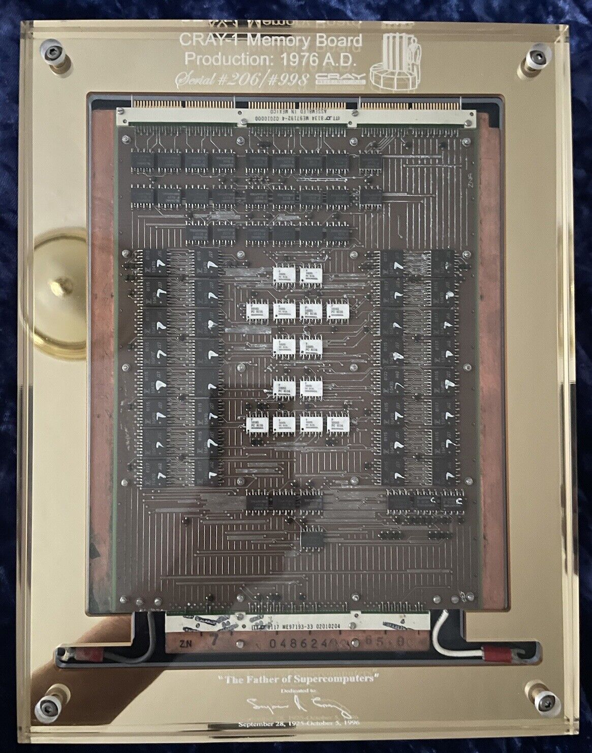 Cray-1 SuperComputer Board Memory ( Both Sides Double the Memory ) Open IC’s.