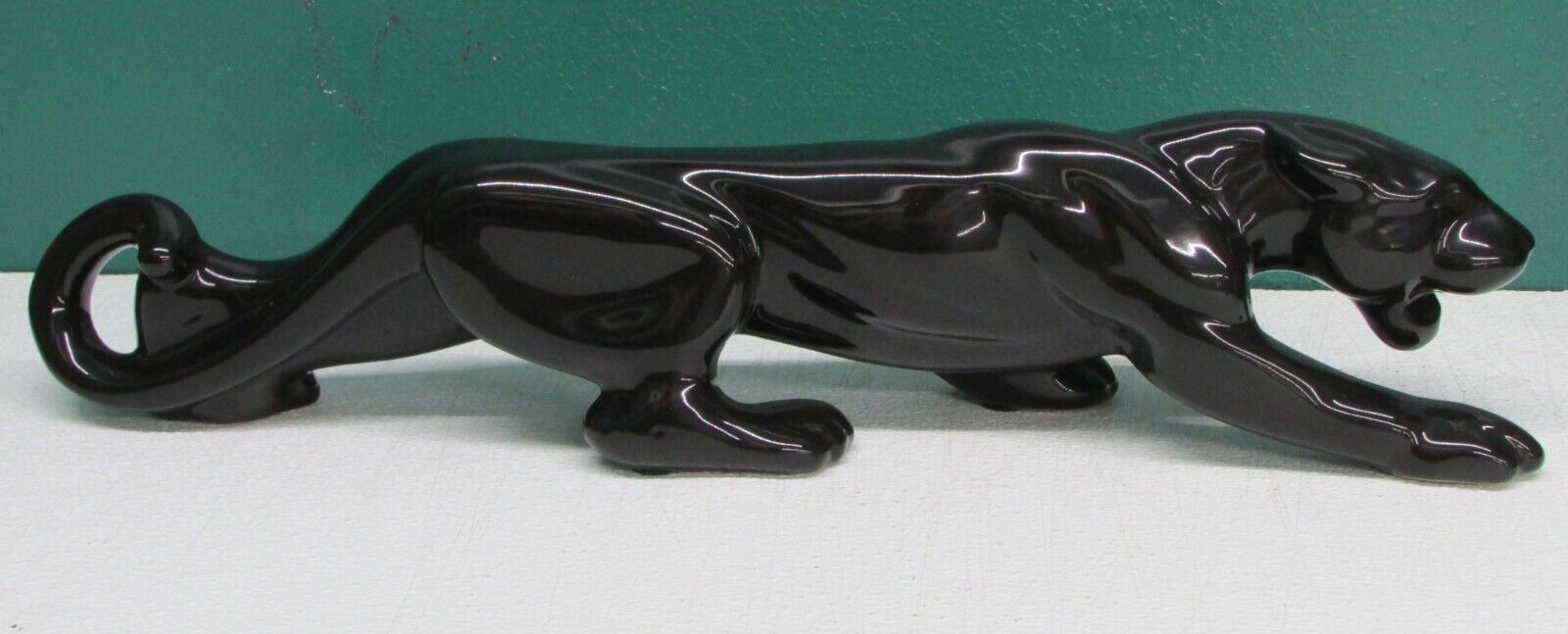 Vintage Stalking Black Panther Ceramic Mid Century Modern MCM Pottery 23\