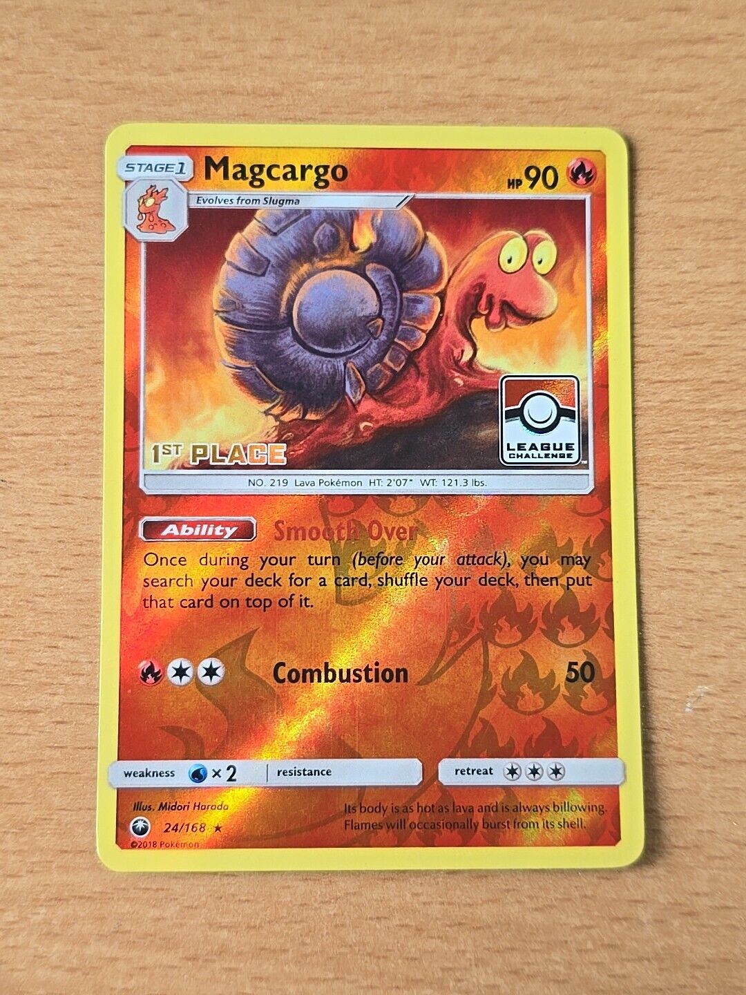 Pokemon Card | Magcargo 24/168 League Challenge 1st Place Promo Holo