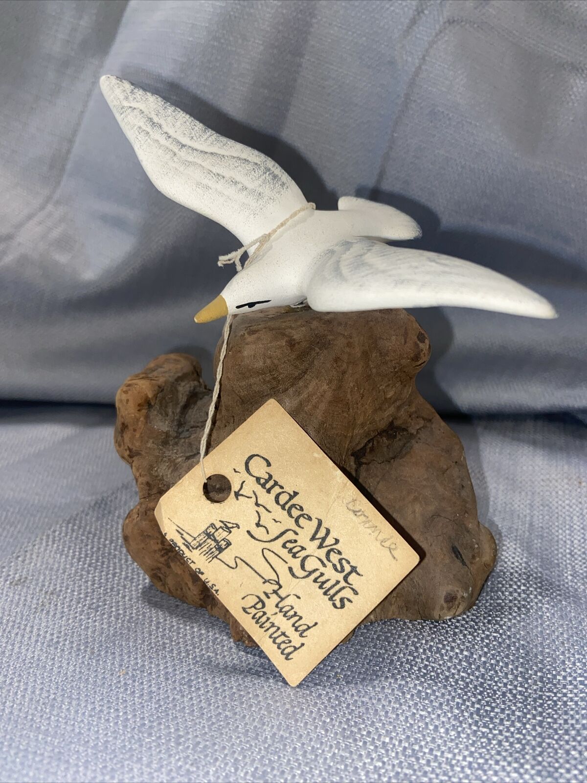 Cardee West Seagull Sculpture 4”T In Driftwood Base Handpainted
