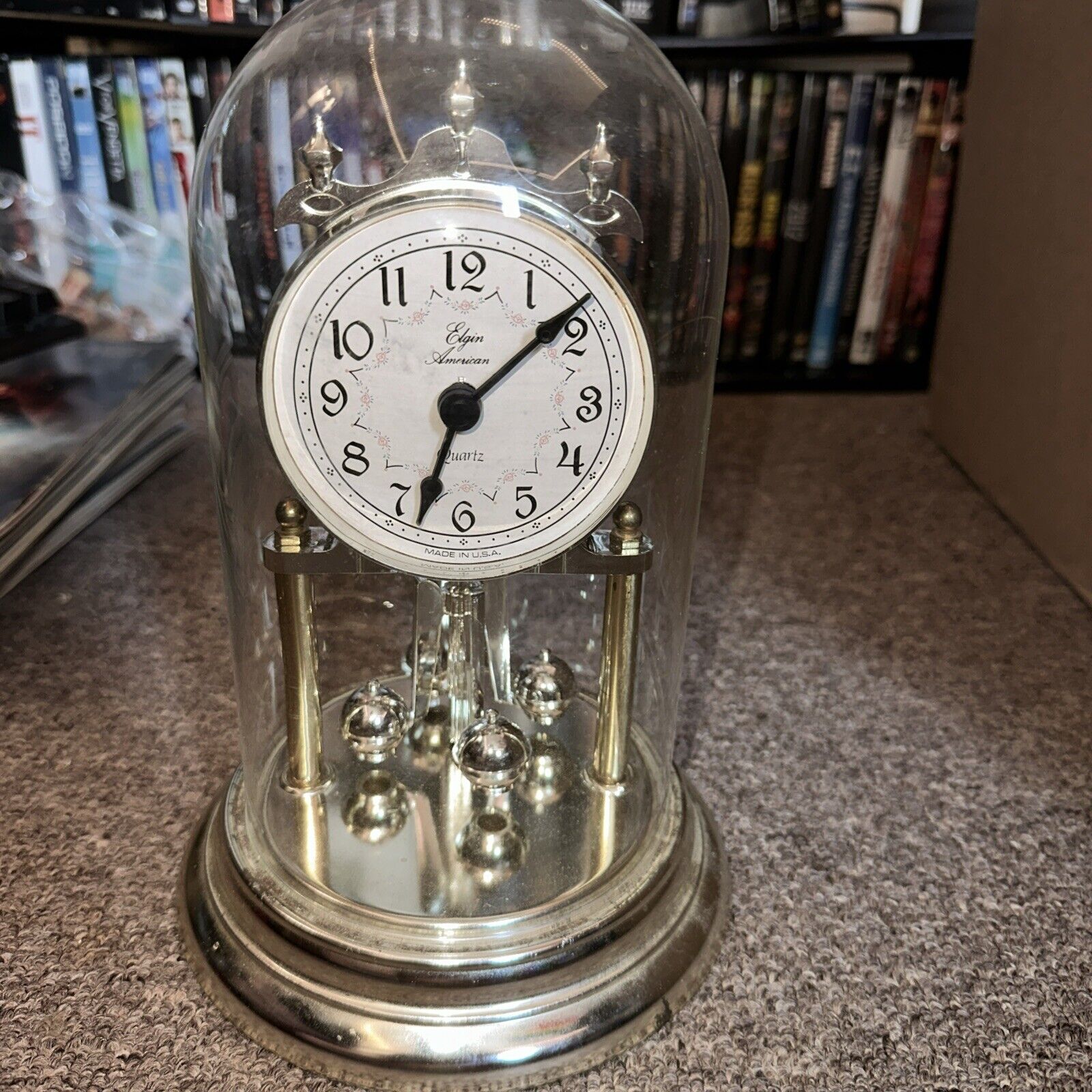 vintage Elgin American Quartz Mantle Clock NOT WORKING