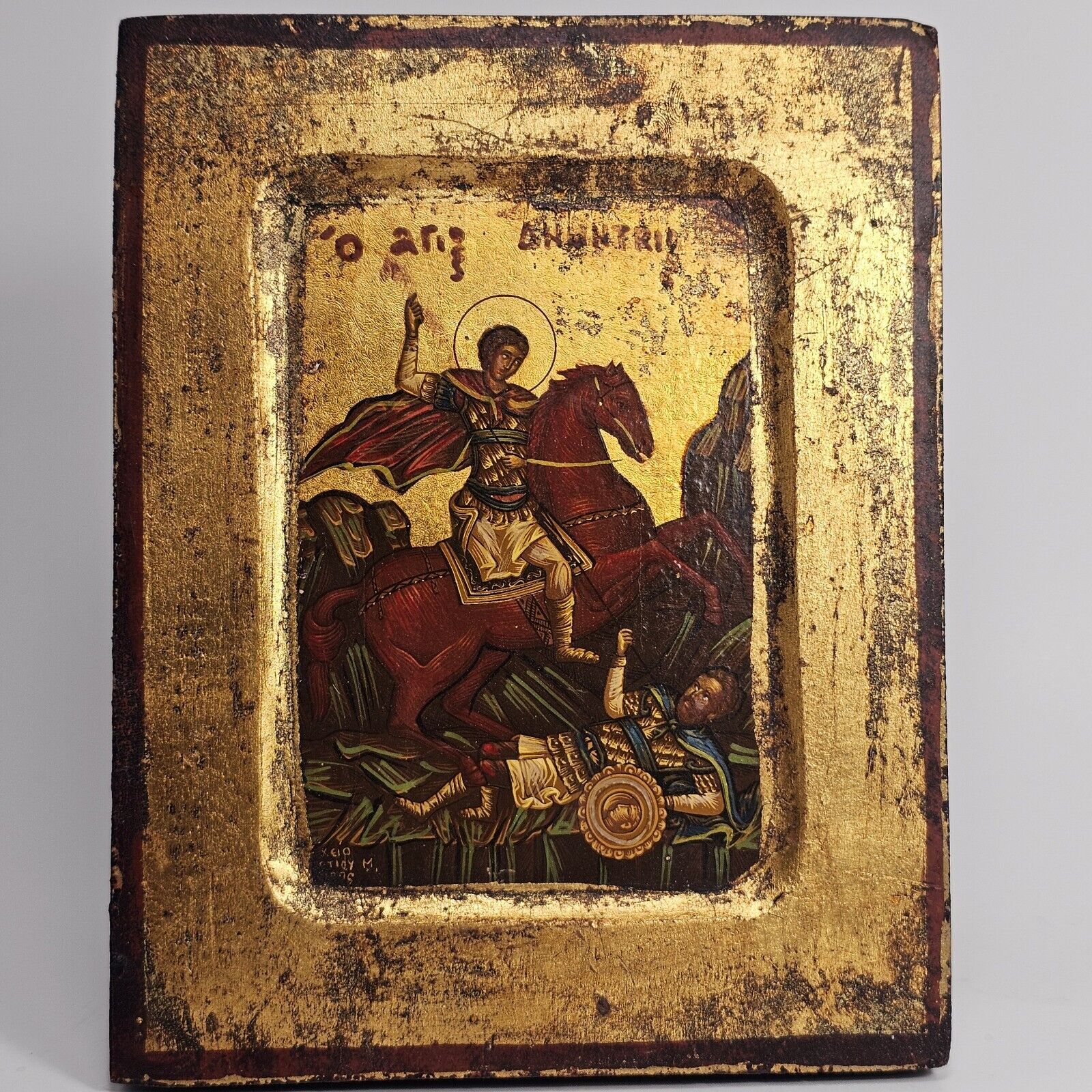 Rare Icons St Demetrios Killing Tsar Kaloyan Russian Byzantin John The Good