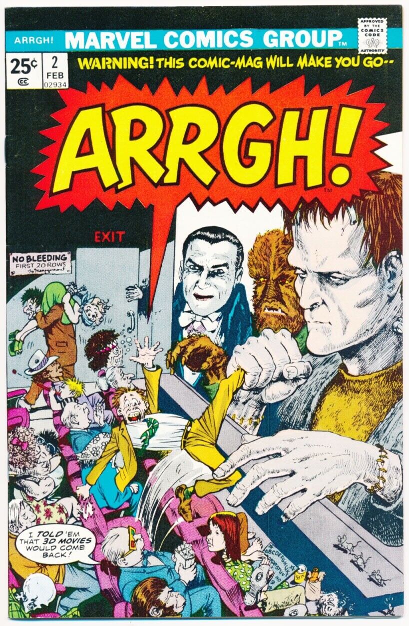 ARRGH #2 G/VG, Monsters, Mad-Like Humor, Marvel Comics 1975 Stock Image
