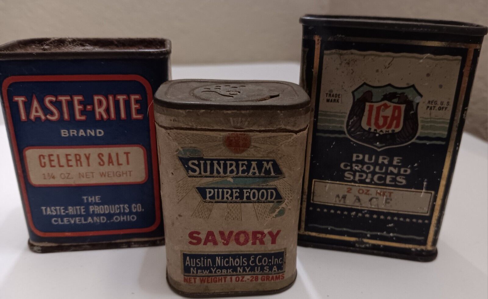 Vintage Antique Spice Tins