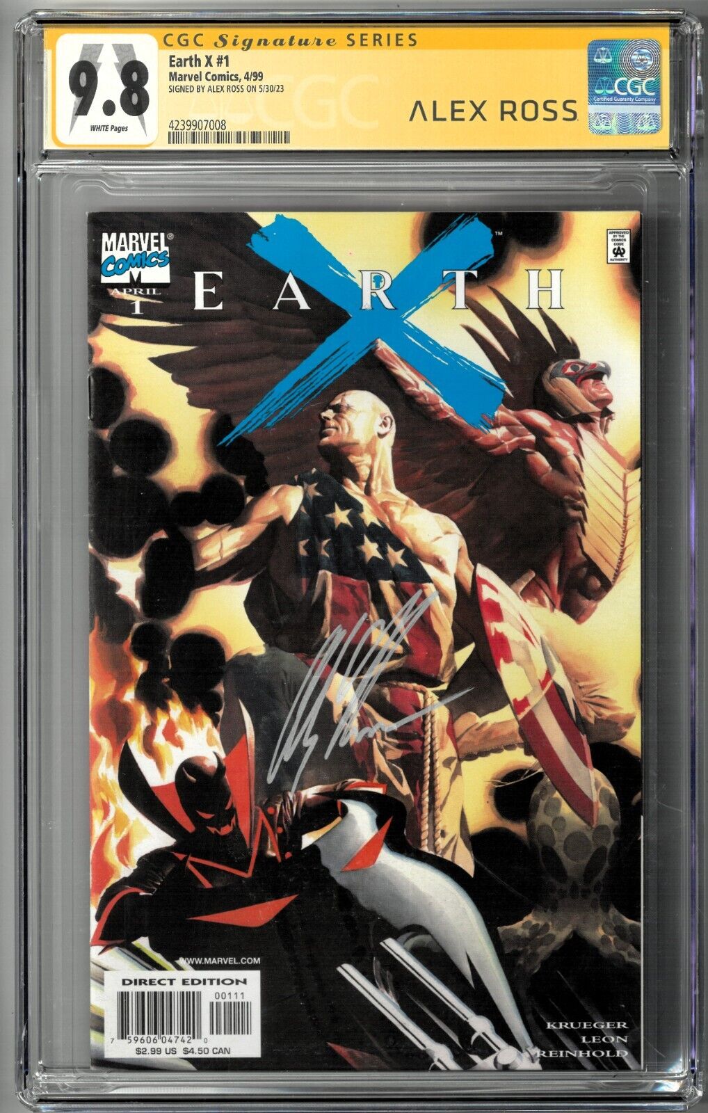 Earth X #1 CGC SS 9.8 (Apr 1999, Marvel) Signed Alex Ross, 1st May Parker Venom