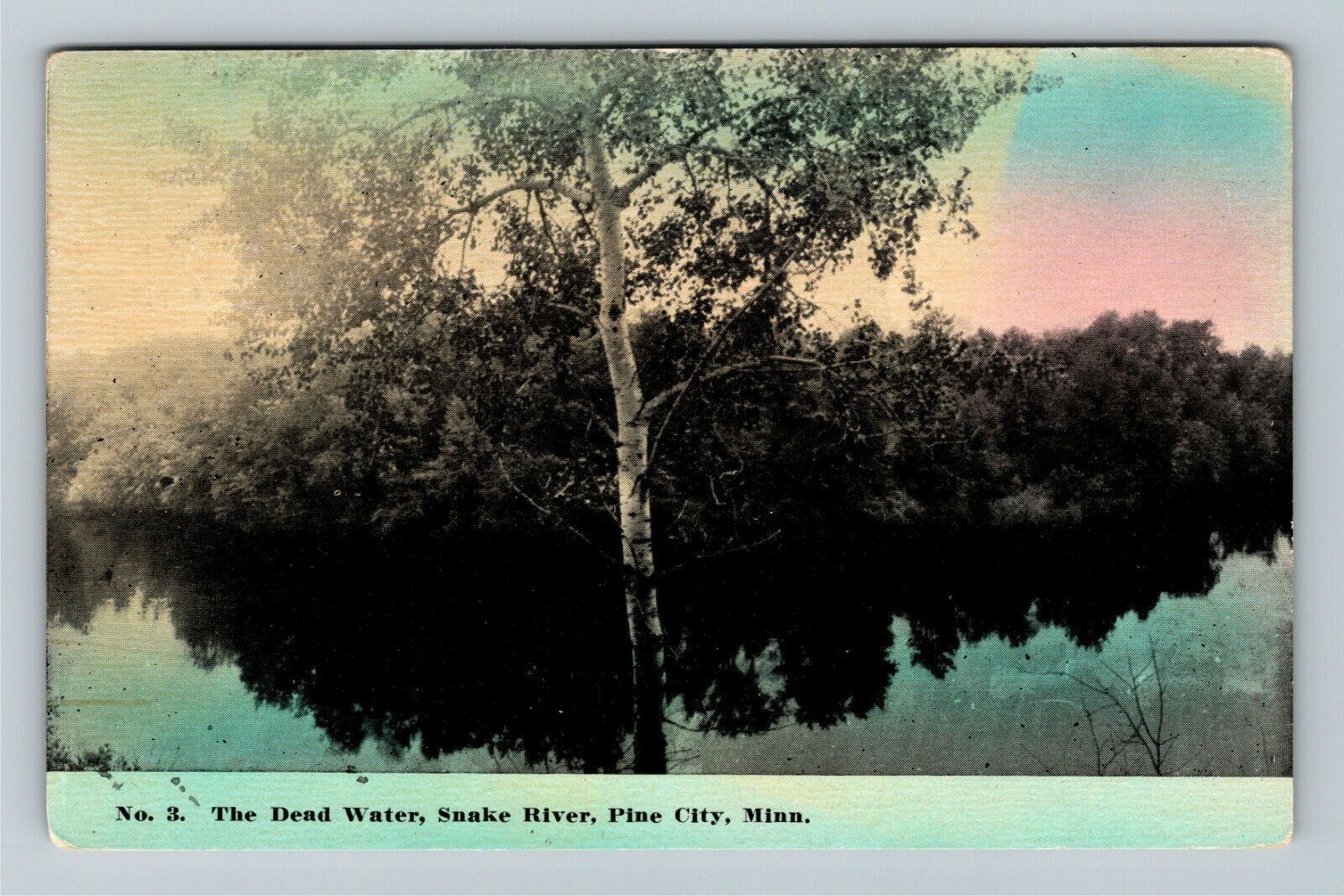 Pine City MN-Minnesota, The Dead Water, Snake River, c1912 Vintage Postcard