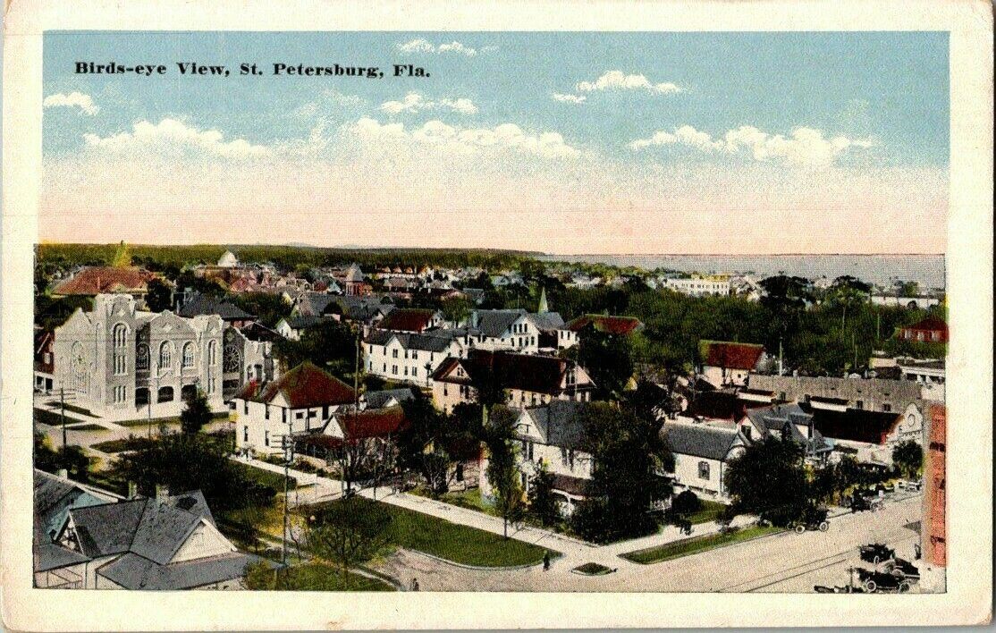 1918. BIRDS EYE VIEW OF ST PETERSBURG, FL.. POSTCARD. U21