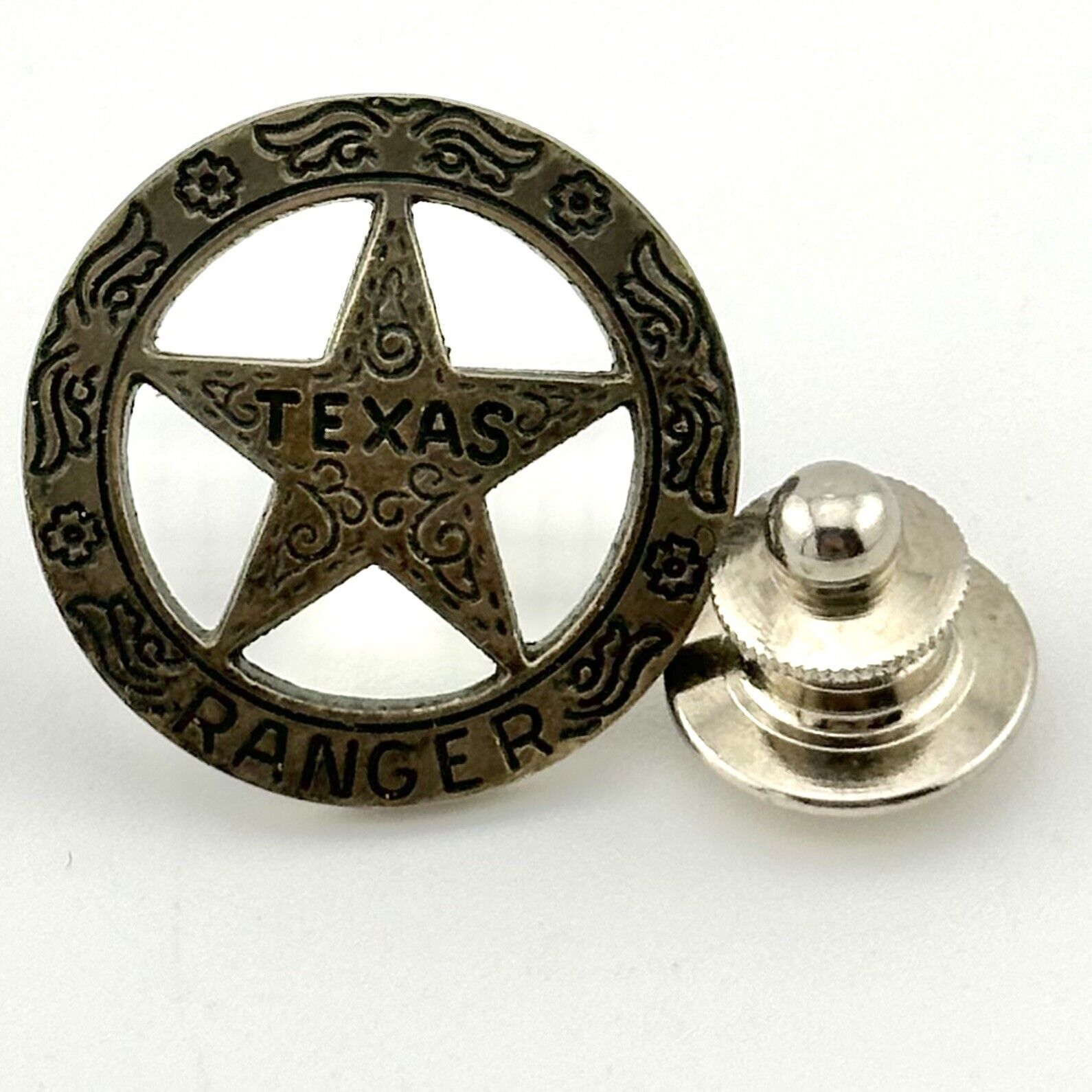 Vintage Sterling Silver Texas State Ranger Badge Pin Obsolete