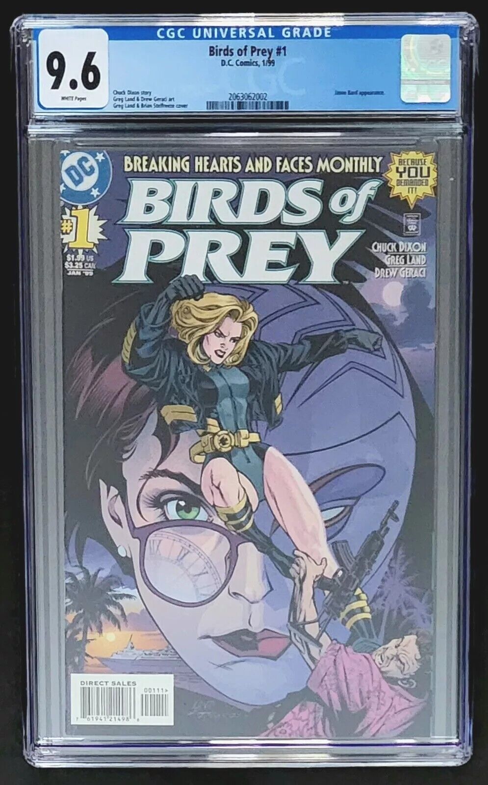 Birds of Prey #1 (1999) CGC 9.6 - WP - Chuck Dixon Story, Early Greg Land Art