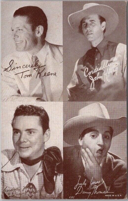 Mutoscope Arcade Card /Cowboy Western Actors Tom Keene, John King, DANNY THOMAS