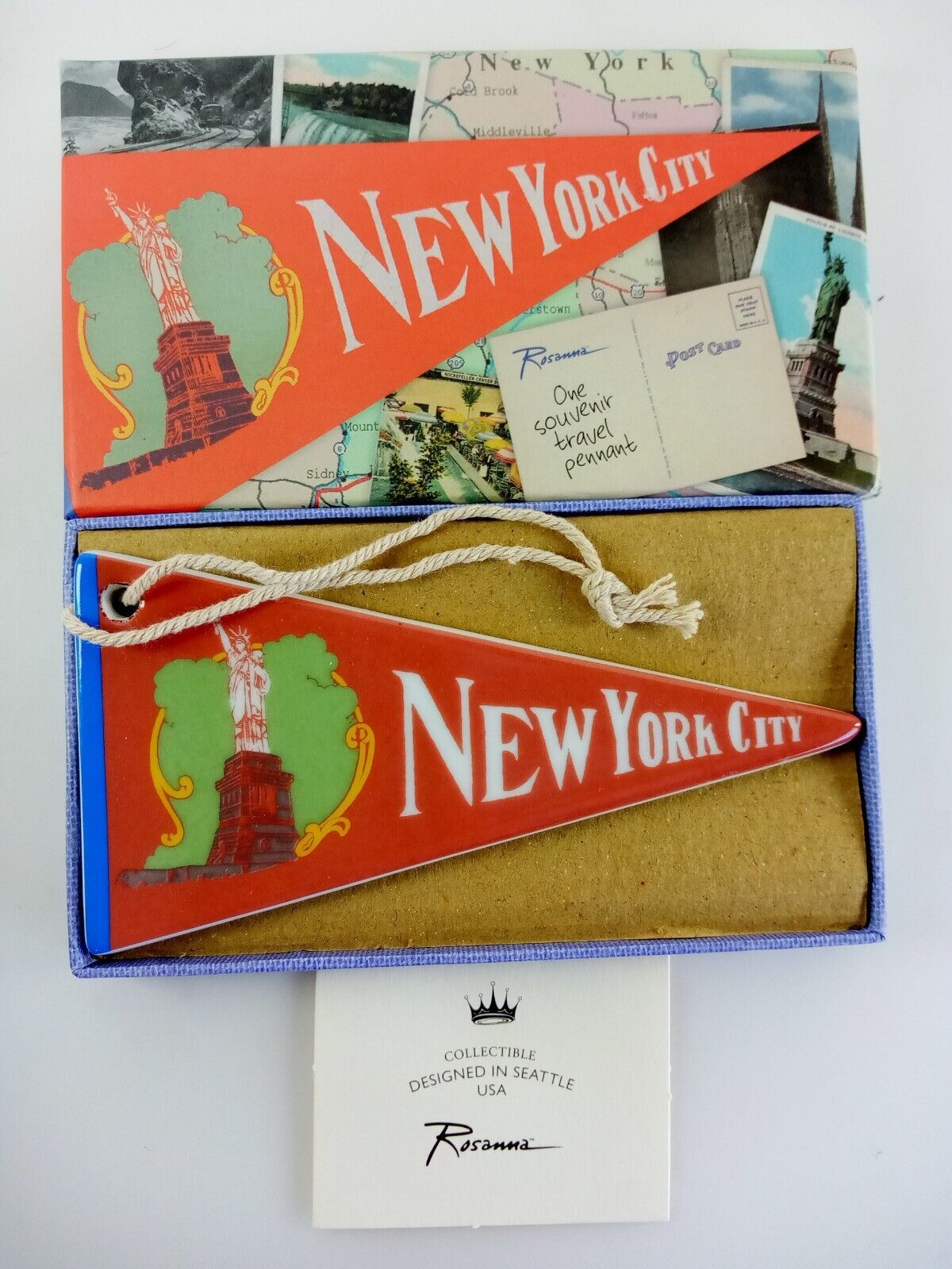 New York City USA Rosanna  Tray Ceramics Vintage Souvenir Travel Gift Pennant 