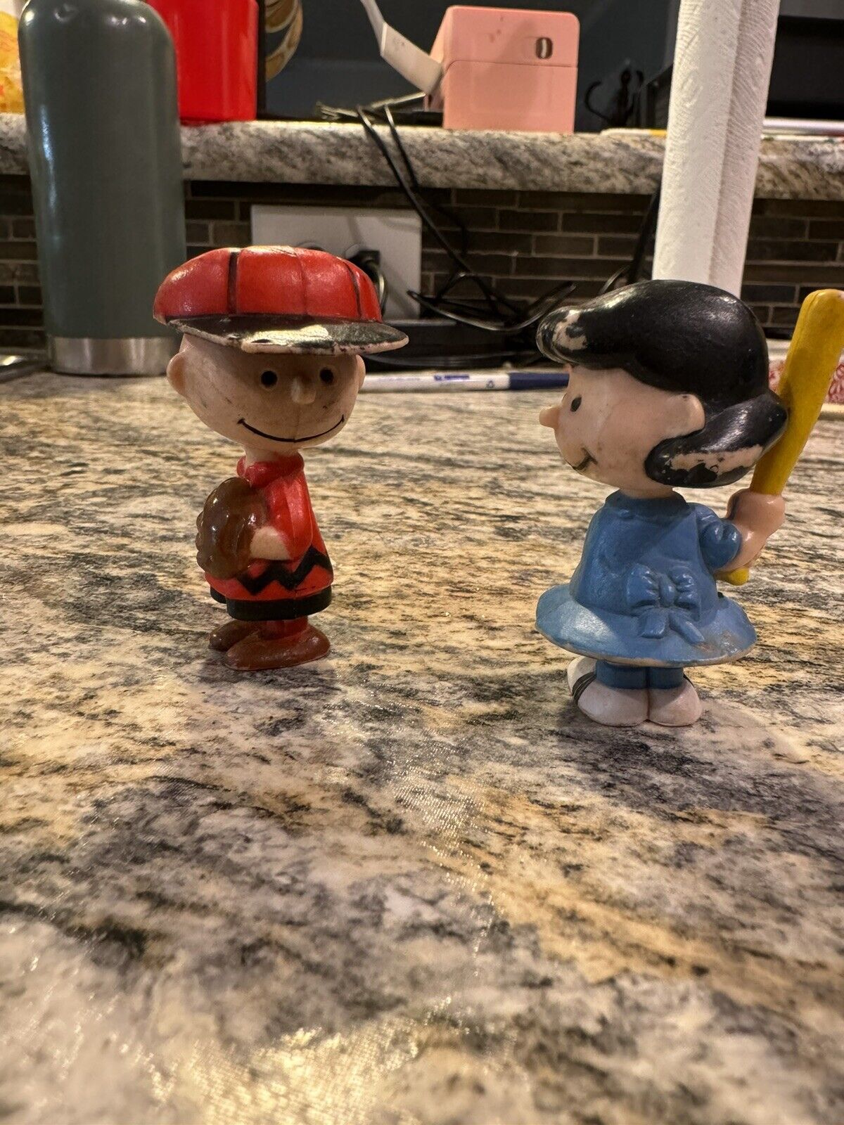 Vintage 1950 Charlie Brown Lucy Baseball 2 Inch Figures