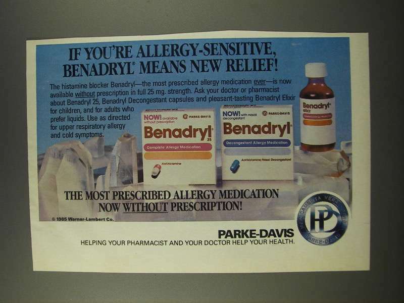 1986 Parke-Davis Benadryl Ad - If You\'re Allergy-Sensitive