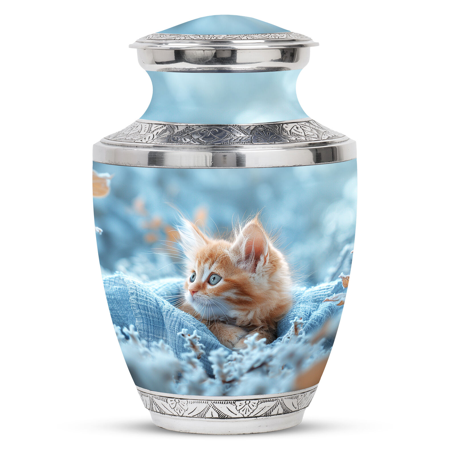 A Kitten\'s Enchantment Large Unique Urns For Ashes Size 10 Inch