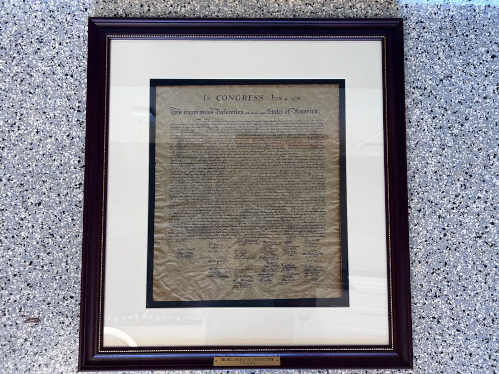THE EASTON PRESS, FRAMED, MATTED COPY OF THE BILL OF RIGHTS