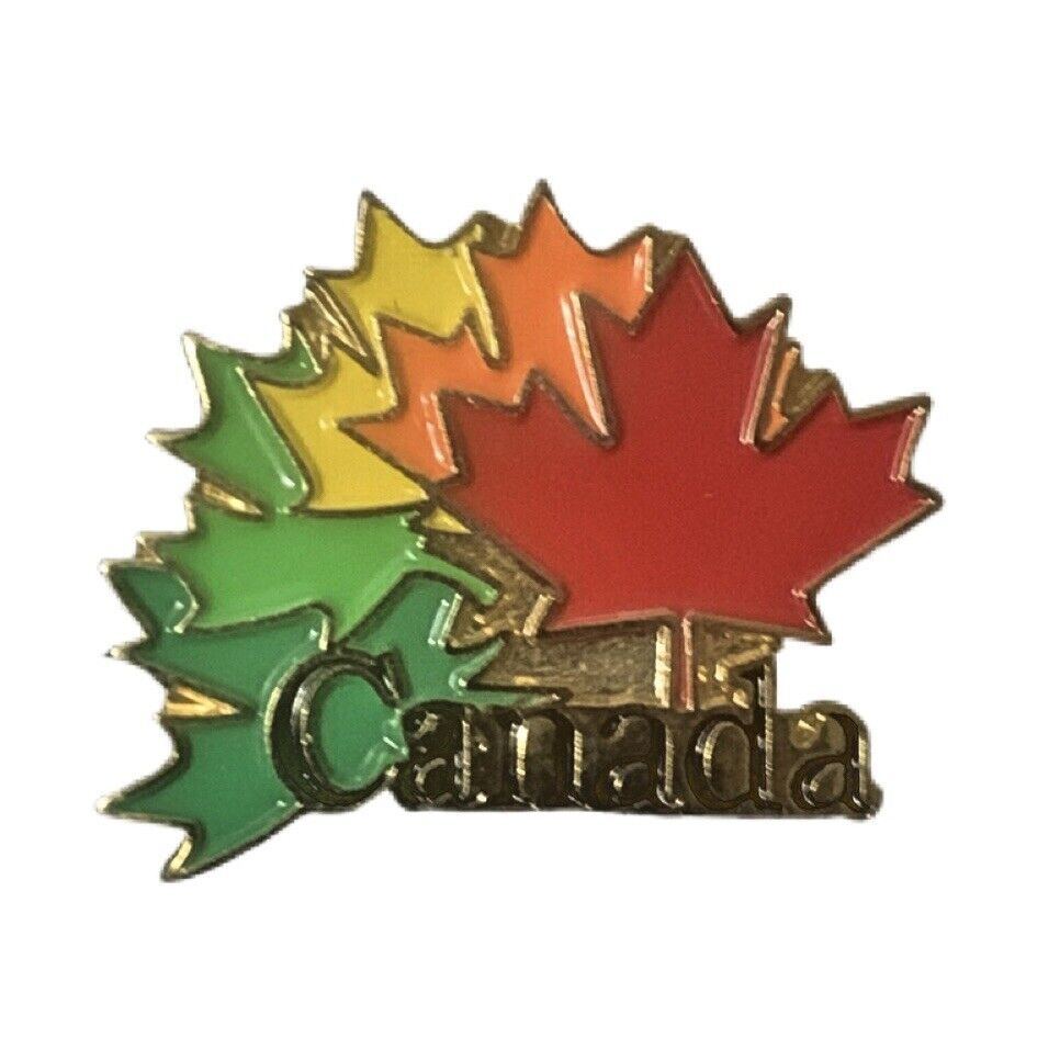 Vintage Canada Multicolor Maple Leafs Travel Souvenir Pin
