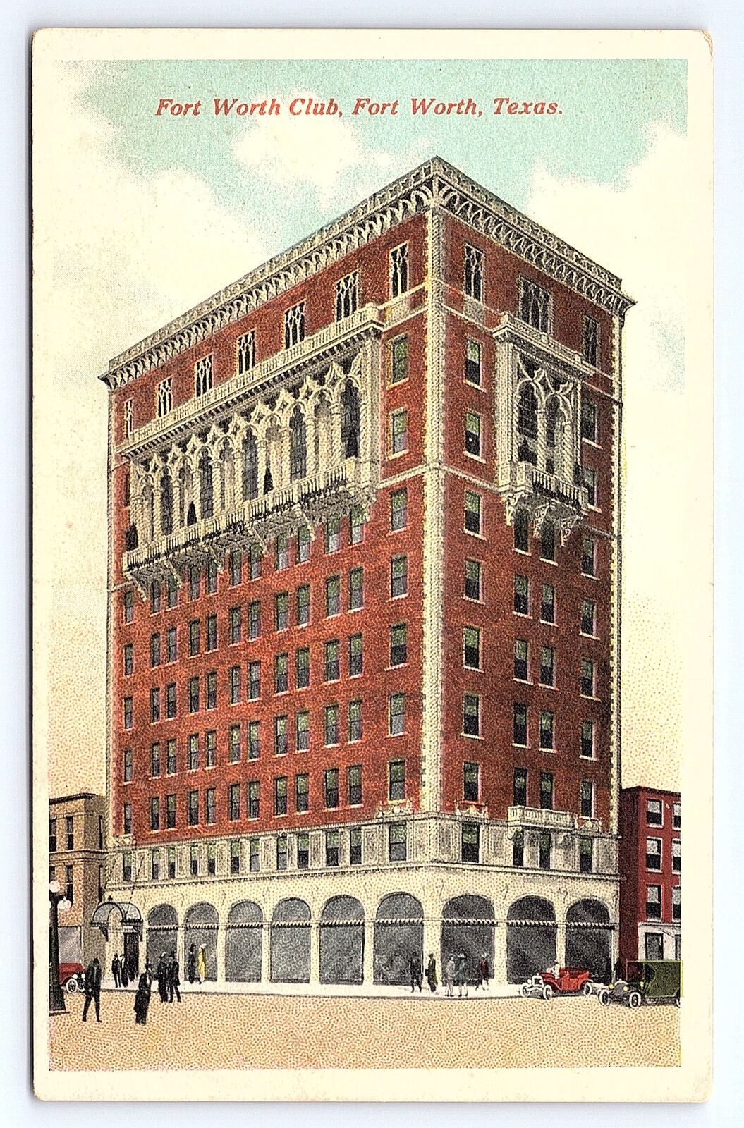 Postcard Fort Worth Club Building In Forth Worth Texas