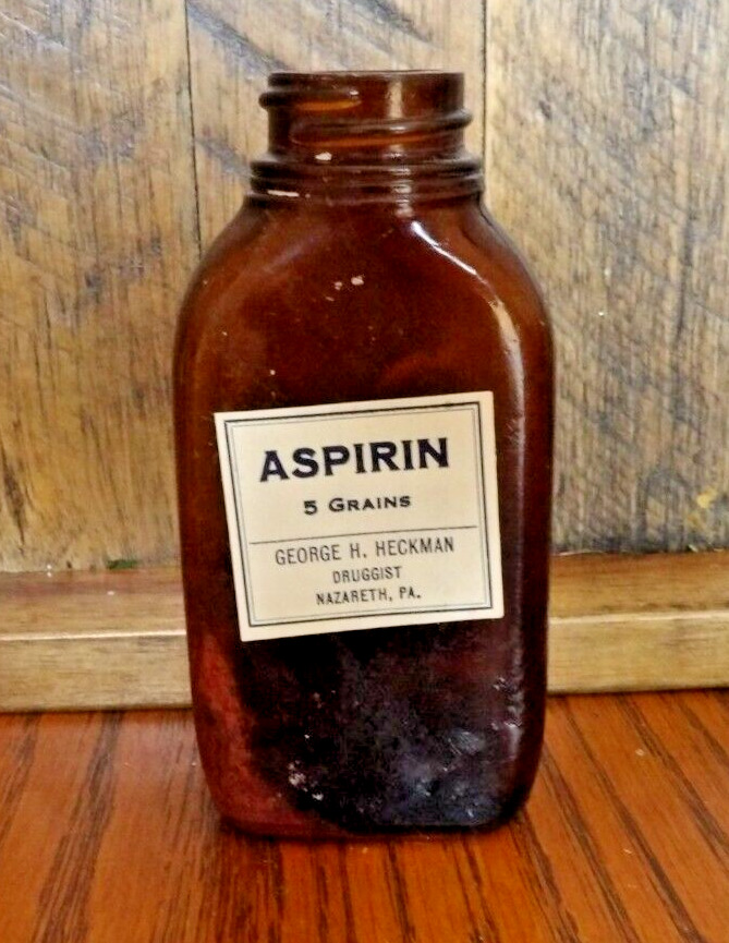 VINTAGE Hand-Crafted Bottle-Aspirin-Approx. 3.5\