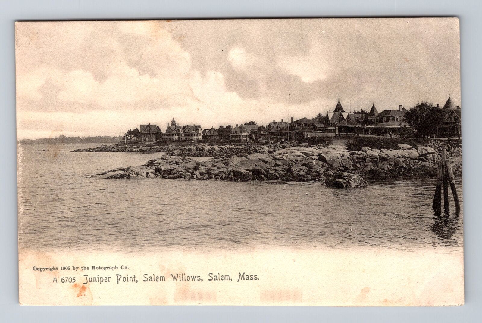Salem MA-Massachusetts, Salem Willows, Juniper Point, Antique Vintage Postcard