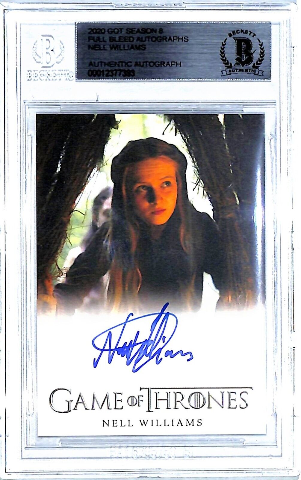 2020 Game Of Thrones NELL WILLIAMS Cersei Lannister Signed Auto Card BAS Slabbed
