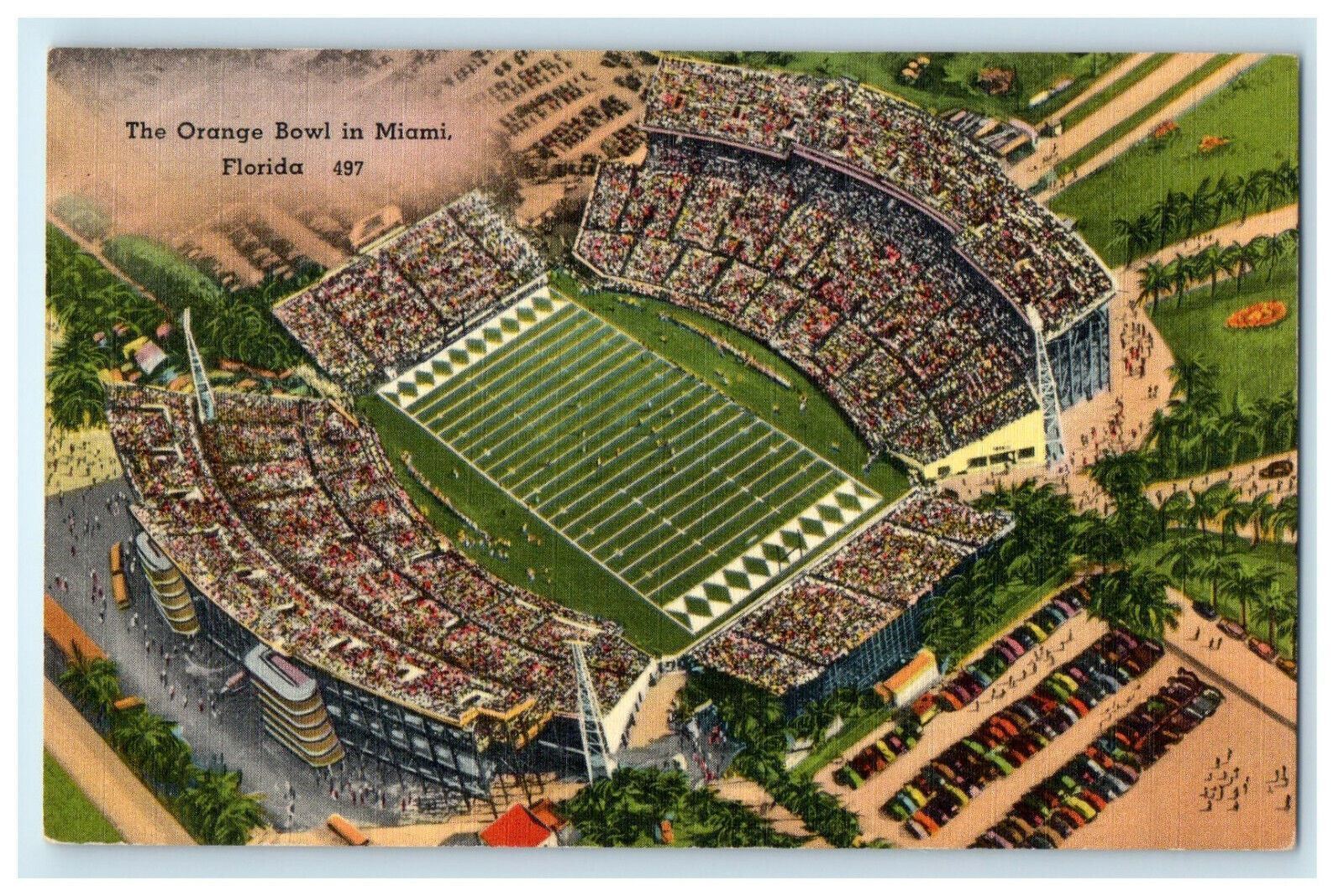 c1940s The Orange Bowl, Little Havana Miami Florida FL Unposted Vintage Postcard