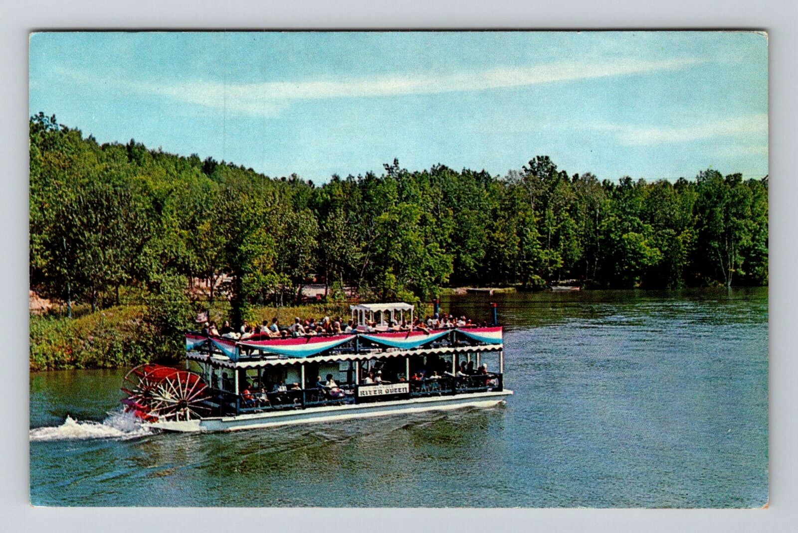 Oscoda MI-Michigan, The River Queen, Au Sable River, Vintage Postcard