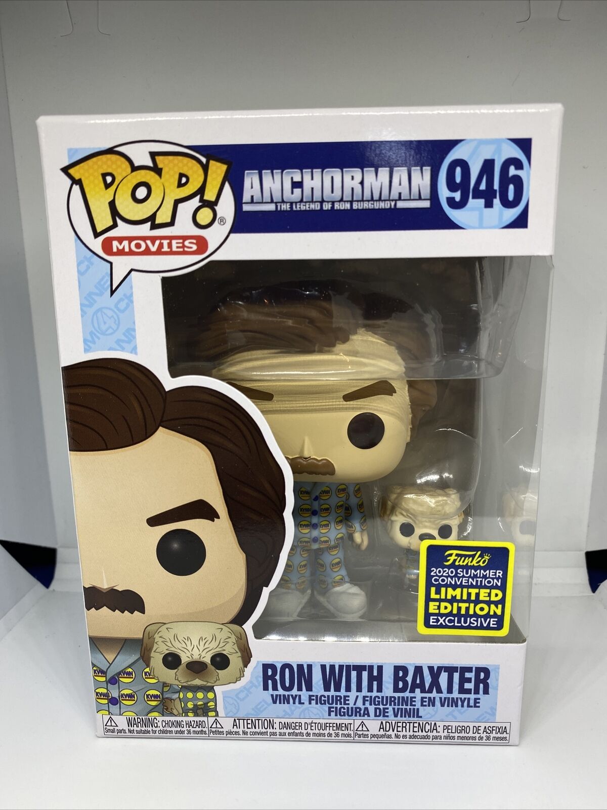 Funko Pop RON WITH BAXTER #946 SDCC Exclusive Anchorman Ron Burgundy JUNE