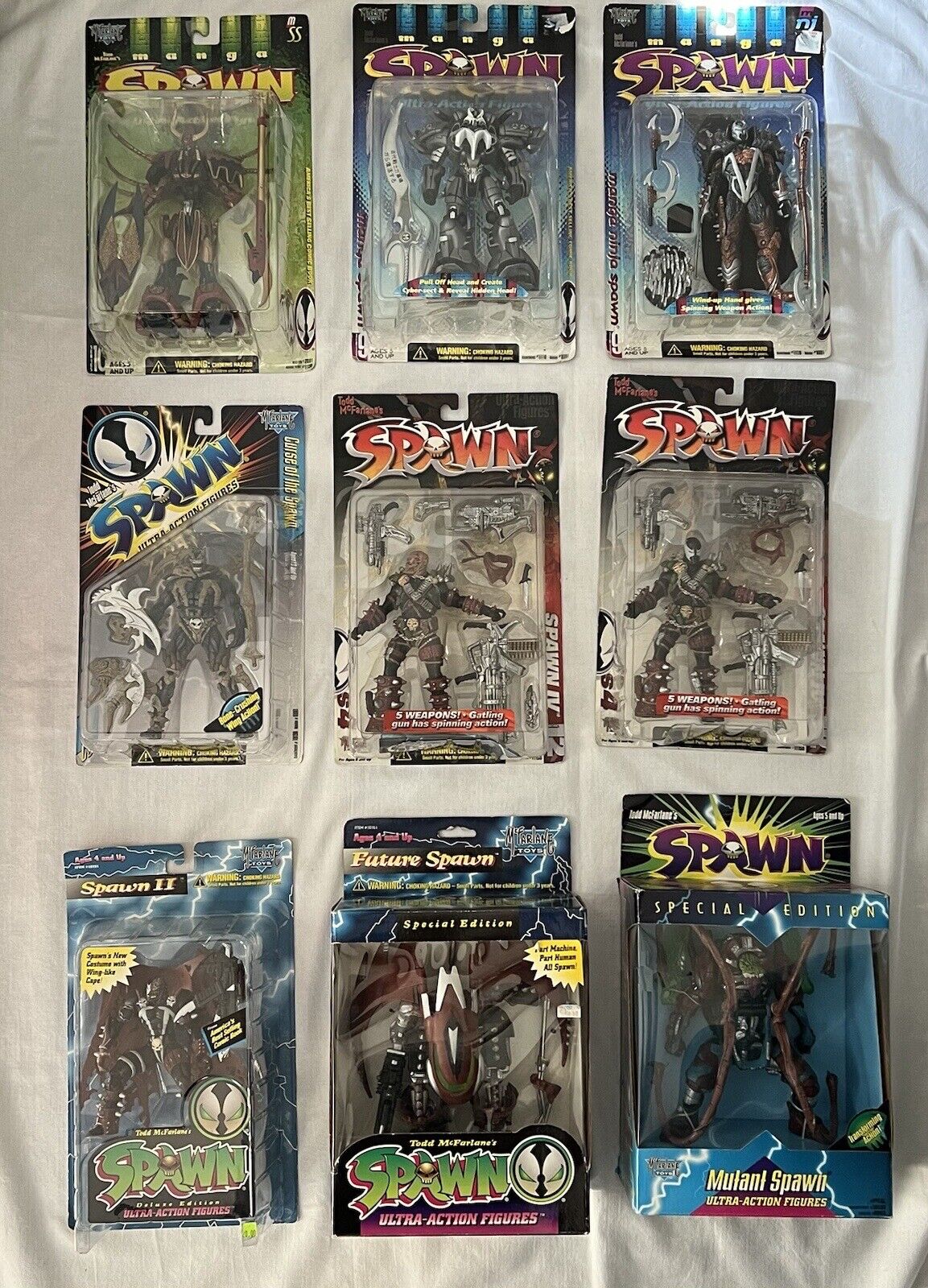 SUPER RARE Spawn Lot 9 All “The Spawn” Action Figures Variants Ltd Ed’s Unopened