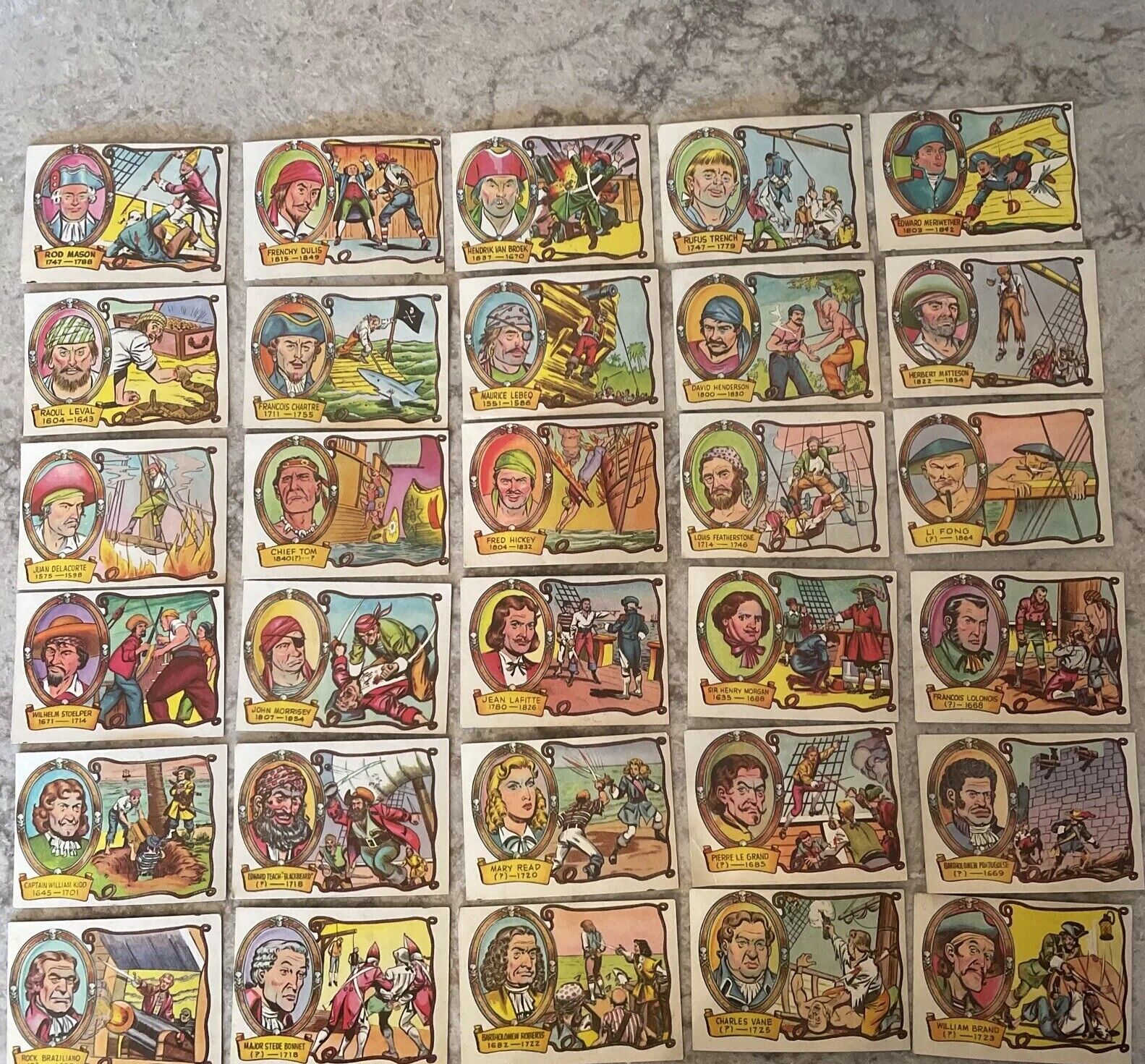 1961 Fleer Pirates Bold Partial Set VG-EX, 7 Cards Missing, 57 Card Lot