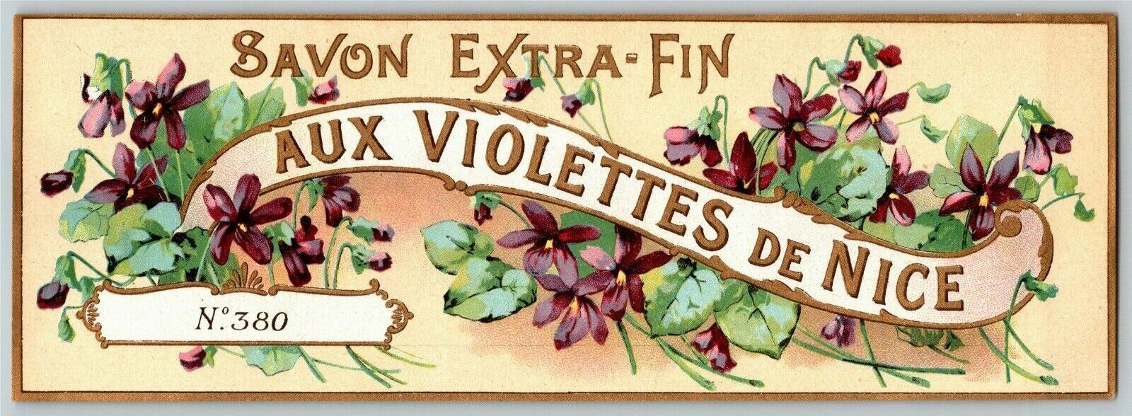 French c1910's Original Soap Label - Savon Extra-Fin Aux Violettes De Nice