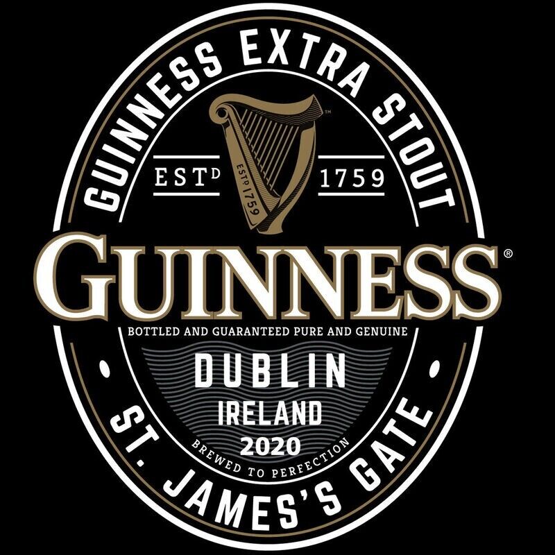 Guinness Black T-Shirt Ireland Label, Lg