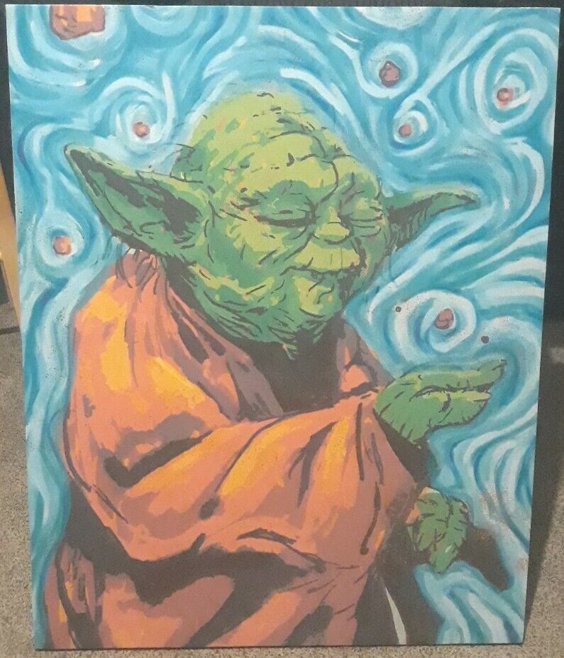 Star Wars Yoda Art Canvas Trippy Psychedelic 23 1/2\