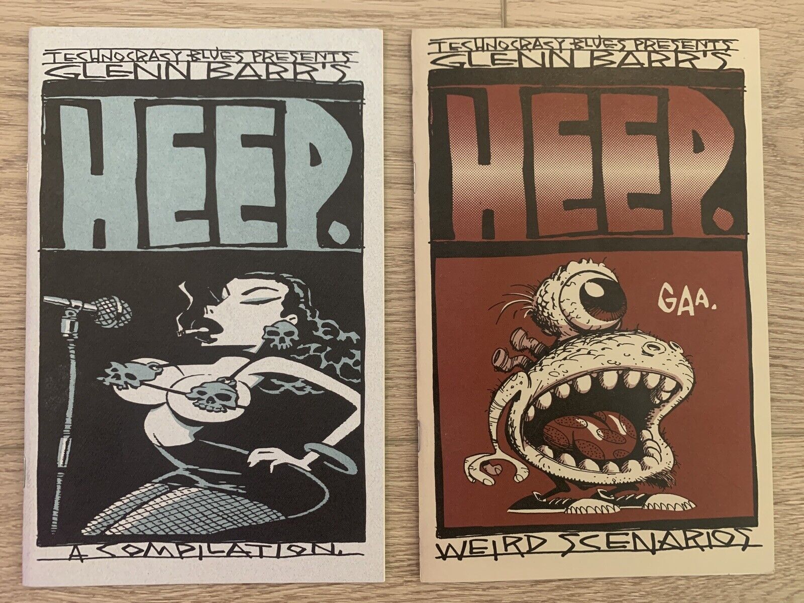 Glenn Barr\'s HEEP 1 & 2 Set: SIGNED 1st Printings Mini-Comic Zine  **HTF**