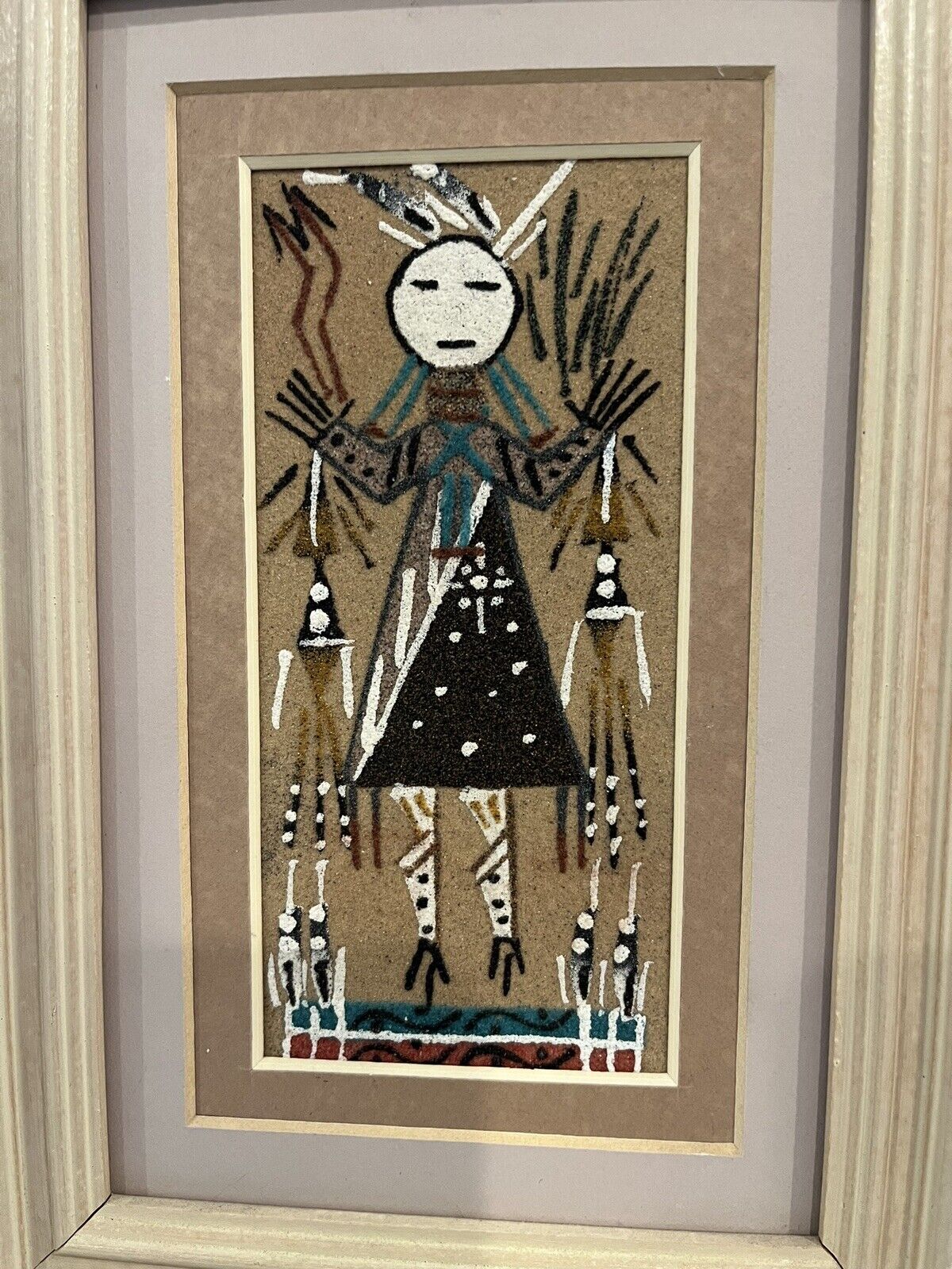 Vintage Navajo Mother Earth Father Sky Sand Painting By A. Chee