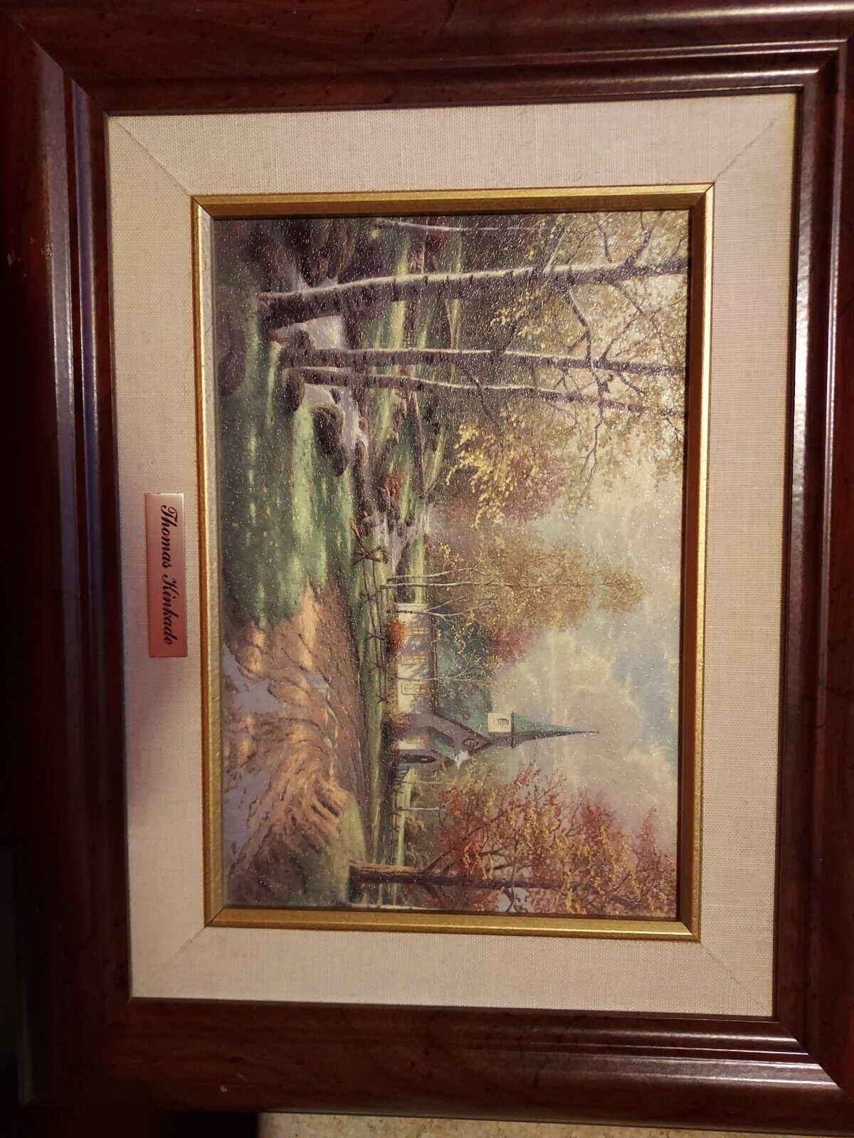 The Aspen Chapel By Thomas Kinkade Framed 8x10 with certificate of authenticity 
