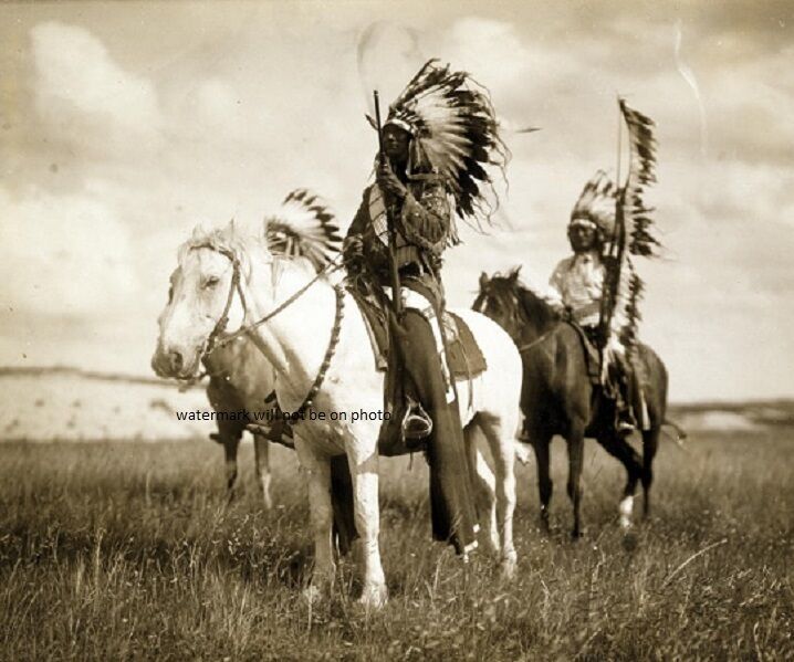  Sioux Chiefs Native Americans on Horseback , Indians, Old West 8\