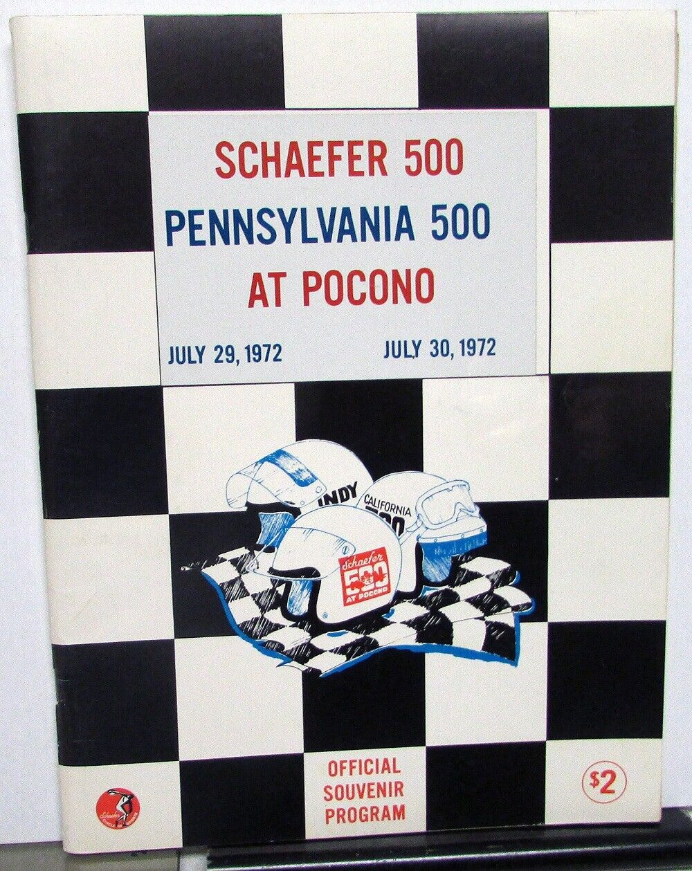 1972 Schaefer & Pennsylvania 500 Race At Pocono Raceway Official Program USAC