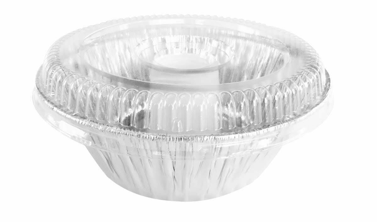 10 Pack of Disposable Aluminum Angel Food Pan with Clear Dome Snap on Lid #4060