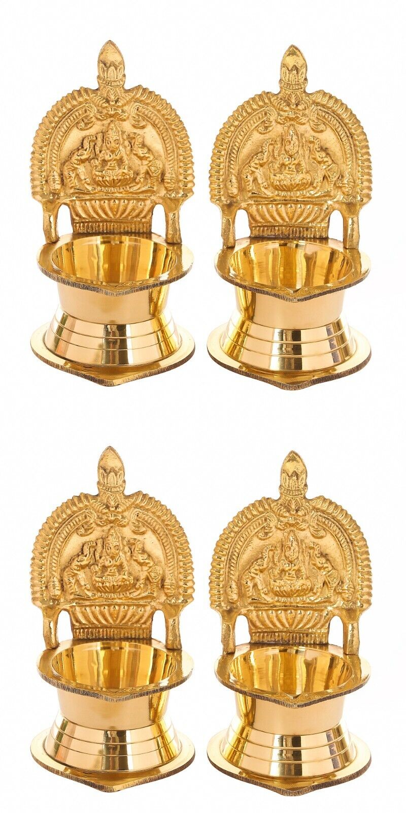 Pure Brass Kamakshi Deep | Kamatchi vilakku | Kamakshi Devi Oil Lamp (Pack of 4)