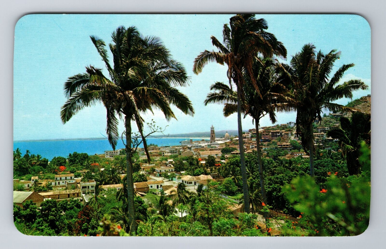 Puerto Vallarta-Mexico, Panoramic View of Resort, Vintage Postcard